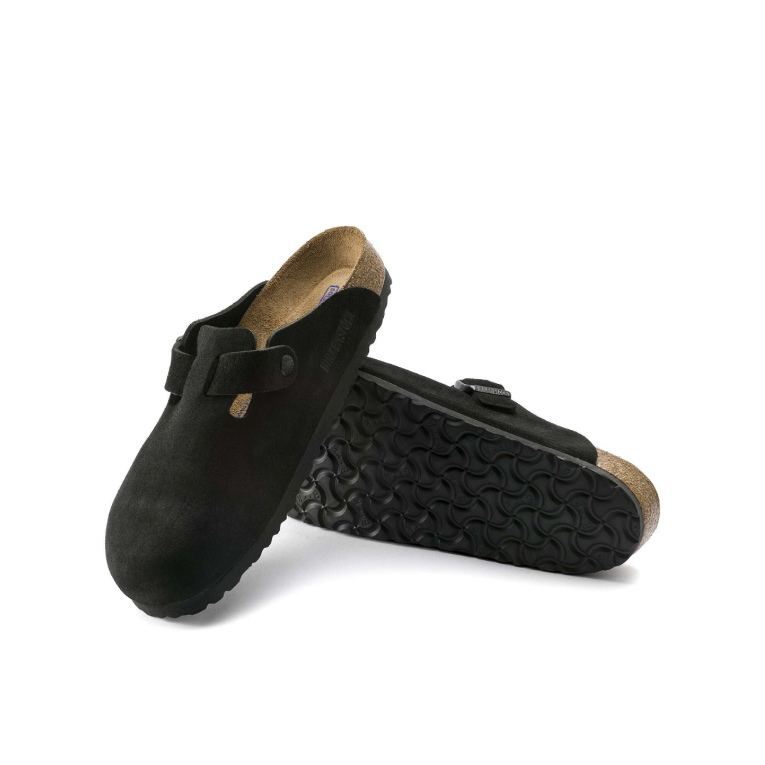 Birkenstock Boston Soft Footbed Suede Black