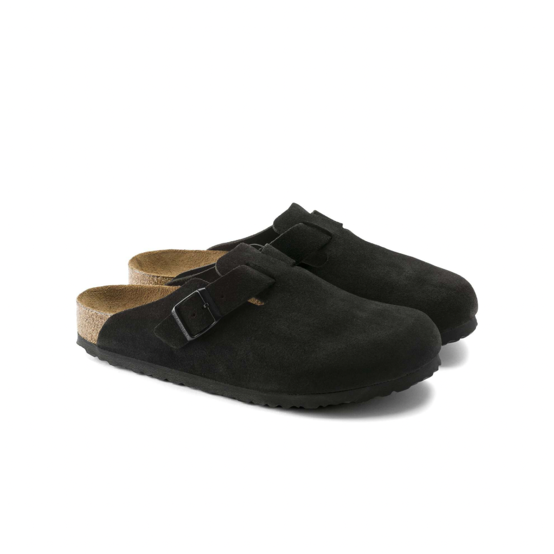Birkenstock Boston Soft Footbed Suede Black