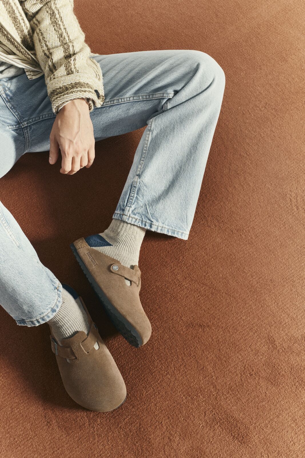 Birkenstock Boston Soft Footbed Suede Dark Tea Tonal