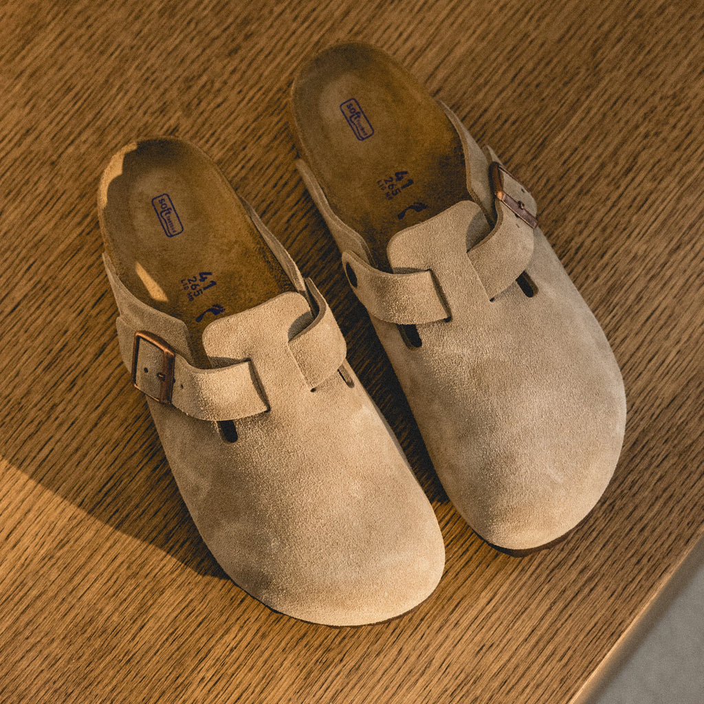 Birkenstock Boston Soft Footbed Suede Taupe