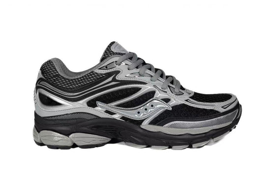 Saucony ProGrid Omni 9 Noir Argentée - Sneakers rétro running sombre et chromée - nbaddict.fr